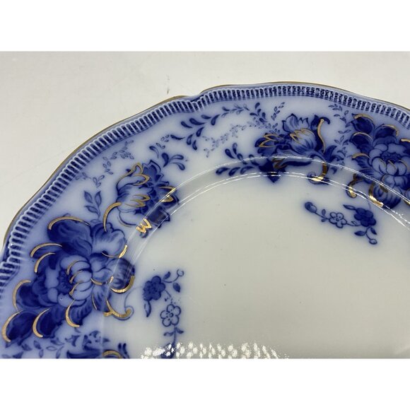 Johnson Bros. Richmond Flow Blue Gilt Floral 9" Plate and Cup an Saucer Set - Picture 9 of 16